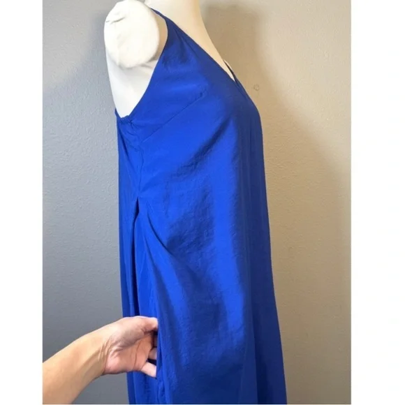 COS V Neck Wide Leg Jumpsuit Womens Size Large Blue - Picture 8 of 11